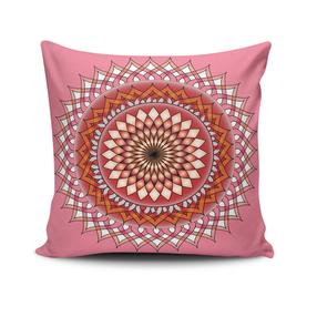 Dekoratyvinės pagalvėlės užvalkalas Mioli Decor MANDALA-28, balta sp./rožinė sp., 43 cm x 43 cm
