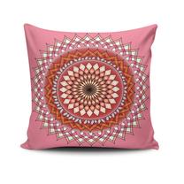 Dekoratyvinės pagalvėlės užvalkalas Mioli Decor MANDALA-28, balta sp./rožinė sp., 43 cm x 43 cm