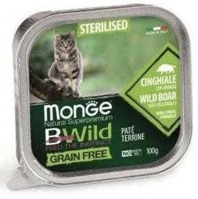 Šlapias kačių maistas Monge BWild Sterilised Wild Boar, žvėriena, 0.1 kg