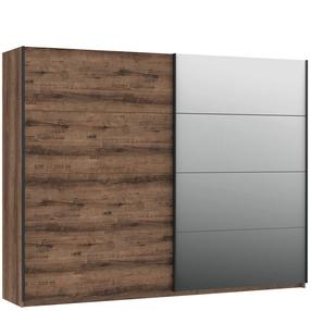 Skapis Forte Jacky JCKS124E2-N09T, brūna krās., 61 cm x 270 cm x 209.7 cm, ar spoguli