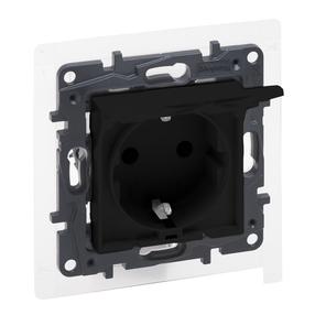 Kištukinis lizdas Legrand Niloe Step 863523, su įžeminimu, IP44, juoda sp.