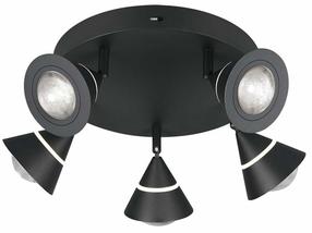Lampa griesti Trio Romeo 637010532, LED, 2300 - 4000 °K, 5 x 7 W, melna krās. / melna krās.