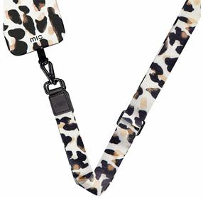 Tālruņa siksniņa Mio Lanyard Leopard, balta krās./melna krās./brūngans krās., Universāla
