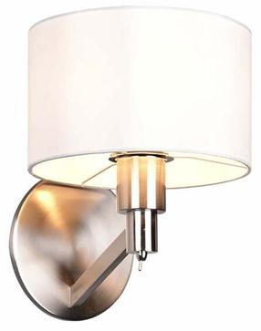 Lampa sienas Trio Cassio, E27, 1 x 40 W, balta krās. / niķeļa krās.