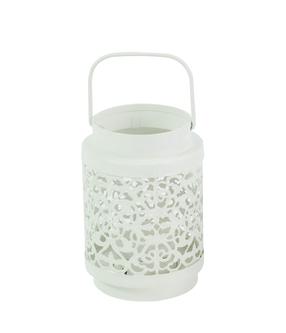 Laterna Domoletti Zark, metāls, 15 cm, balta krās.