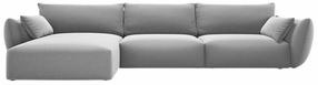 Kampinė sofa Cosmopolitan Design Matera Velvet Salvador 7, pilka sp., kairinė, 171 x 308 cm x 85 cm