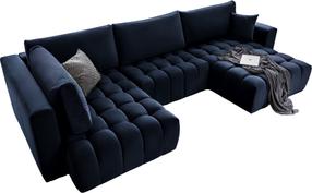 Kampinė sofa Bonito Loco 40, tamsiai mėlyna sp., dešininė, 170 x 340 cm x 92 cm