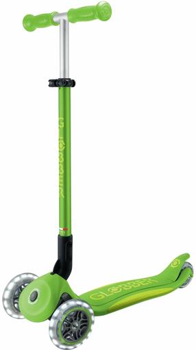 Vaikiškas paspirtukas Globber Primo Foldable Plus Lights, žaliosios citrinos