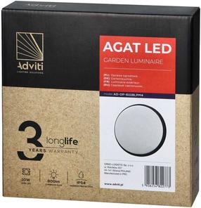 Sieninis lauko šviestuvas Orno Agat, 10W, LED, IP54, juoda sp., 21 cm x 4.9 cm