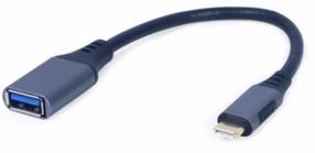 Adapteris Gembird USB-C to USB OTG AF USB-C male, USB female, 0.15 m, pelēka krās.