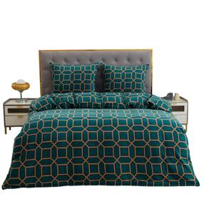 Patalynės užvalkalų komplektas PEK-134, rudas/žalias, 200 x 220 cm