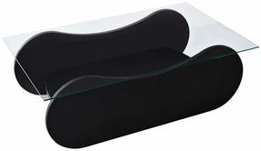 Kavos staliukas Kalune Design Brise, skaidri sp./juoda sp., 105 cm x 65 cm x 35 cm