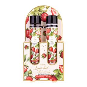 Kūno prausimosi rinkinys Accentra Essential Botanicals Strawberry & Vanilla, 120 ml, 2 vnt.