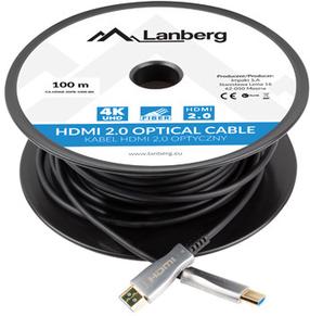 Kabelis Lanberg 8K AOC CA-HDMI-30FB-1000-BK HDMI 2.1 Vīrietis, HDMI 2.1 Vīrietis, 100 m, melna krās.