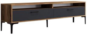 TV staliukas Kalune Design Istanbul 2, antracito sp./riešuto sp., 180 cm x 47 cm x 35 cm