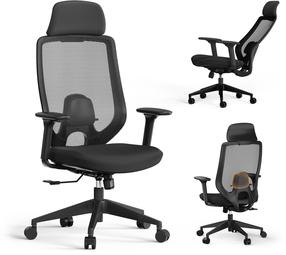 Darbo kėdė SENSE7 Nakai, 57 x 72.5 x 115 - 124.5 cm, juoda sp.