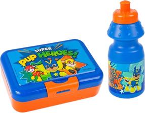 Konteiners pārtikai, pudele un pusdienu kastīte Starpak Paw Patrol Super Pup Heroes, 0.35 l, zila krās./oranža krās., 2 gab.
