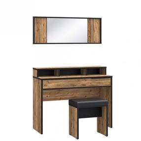 Kosmetinis staliukas Forte Jabim JBMT333ST-M183, ruda sp./juoda sp., 138.9 cm x 109.5 cm x 80 cm