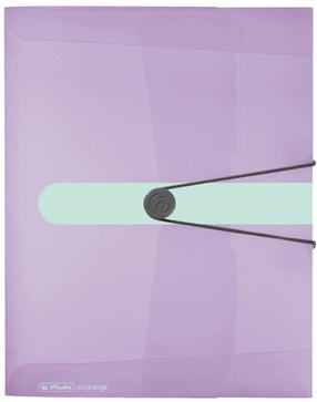 Aplankas su guma Herlitz, A4 Skaidri sp./Violetinė sp.
