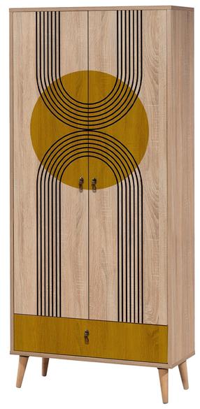 Шкаф Kalune Design City Sun, многоцветный, 45 см x 80 см x 190 см