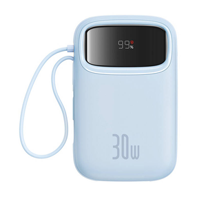 Nešiojamas įkroviklis (Power bank) Baseus QPow 2, 10000 mAh, 30 W, žydra sp.