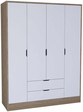 Spinta Kalune Design Nisan, balta sp./riešuto sp., 45 cm x 140 cm x 181.8 cm