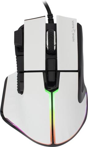 Laidinė žaidimų pelė White Shark Marrok GM-9006, usb / ps/2 laidas, balta sp.