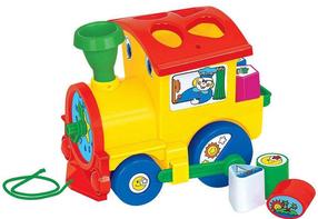 Обучающая игрушка Polesie Shape Sorter Locomotive, 14.5 см, многоцветный