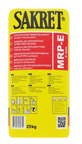 Dekoratīvais apmetums Sakret MRP-E, 3 mm, 25 kg