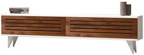 TV staliukas Kalune Design Hill, balta sp./riešuto sp., 160 cm x 25 cm x 40 cm