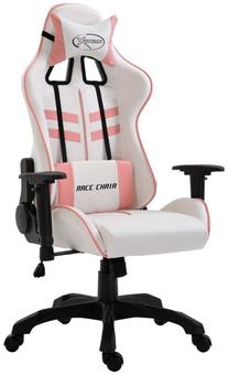 Spēļu krēsls VLX Gaming Chair, 68.5 x 68 x 118 - 125 cm, balta krās./rozā krās.