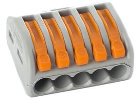 Laidų jungė Okko CMK-415, 5 x 0,08-4 mm², 32 A, oranžinė sp./pilka sp., 5 vnt.