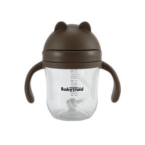 Dzeramā pudele ar silikona salmiņu BabyTrold 22-40DS220, 220 ml, 6+ mēn., 8 cm, plastmasa, brūna krās.