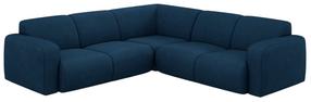 Kampinė sofa Micadoni Molino Chenille Rebel, tamsiai mėlyna sp., 252 x 252 cm x 75 cm
