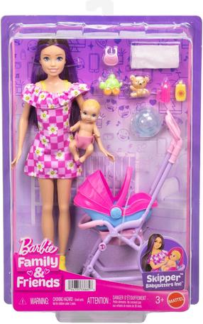 Кукла с аксессуарами Mattel Barbie Family & Friends Skipper Babysitters JJB42, 29 см, многоцветный