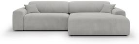 Kampinė sofa Polak Meble Passion Tilia 86, pilka sp., kairinė, 178 x 285 cm x 70 cm