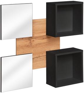 Sienas plaukts ASM Easy Typ 07, ozola krās./melns krās., 100 cm x 20 cm x 100 cm