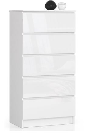 Komoda Akord K60, balta sp., 121 cm x 40 cm x 60 cm