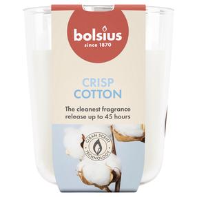 Žvakė, aromatinė Bolsius Crisp Cotton, 45 h, balta sp.