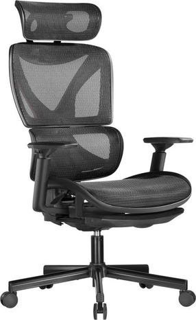 Darba krēsls ErgoWork Lumbacker, 72 x 68 x 114 - 128.5 cm, melna krās.