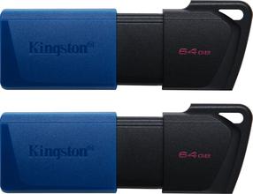 USB atmintinė Kingston DataTraveler Exodia M 2-Pack, mėlyna sp./juoda sp., 64 GB