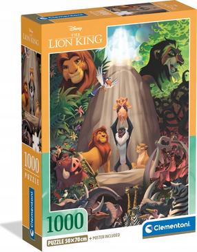 Puzle Clementoni Compact The Lion King 39902, 70 cm x 50 cm, 1000 gab., daudzkrāsaina