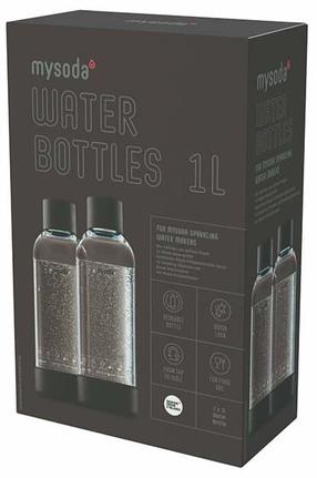 Gertuvė MySoda EU-2PB10-, skaidri sp./juoda sp., plastikas, 1 l, 2 vnt.