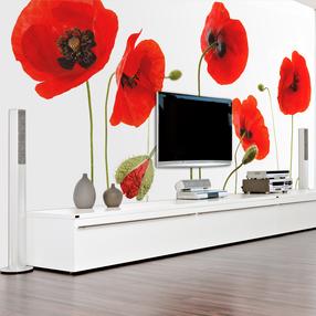 Fototapete Artgeist Red Poppies, Summertime Reminiscence FTNT1339SAM, 270 cm x 343 cm