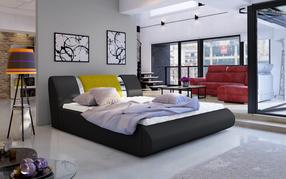 Lova dvigulė Flavio Soft 11, Omega 68, 180 x 200 cm, juoda sp., be čiužinio, su grotelėmis