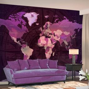 Fototapetas Artgeist Purple World Map, 105 cm x 150 cm