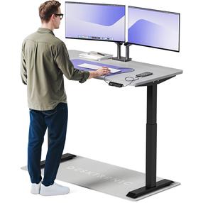 Kirjutuslaud reguleeritava kõrgusega Desktronic HomeOne, 140 cm x 70 cm, 72 - 119 cm, must v./tumehall v.