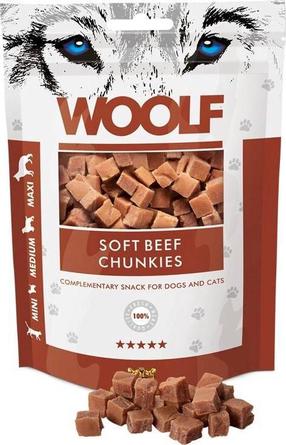 Gardums suņiem Woolf Soft Beef Chunkies, liellopa gaļa, 0.1 kg