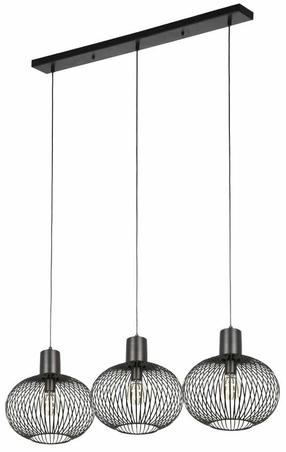 Lampa griesti Trio Gila, E27, 3 x 10 W, melna krās. / melna krās.