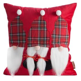 Kalėdinis dekoratyvinės pagalvėlės užvalkalas PSWA-297, balta/raudona, 45 cm x 45 cm